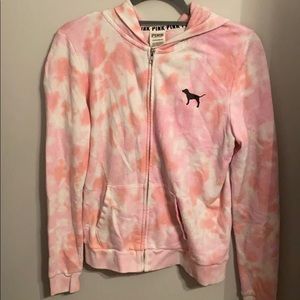 Tie dye zip up sweatshirt from PINK size xs